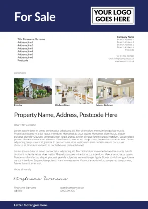 Easy A4 Letter - For Sale/To Let (Dark Blue)