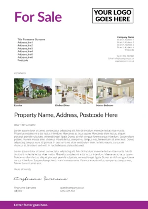 Easy A4 Letter - For Sale/To Let (Purple)