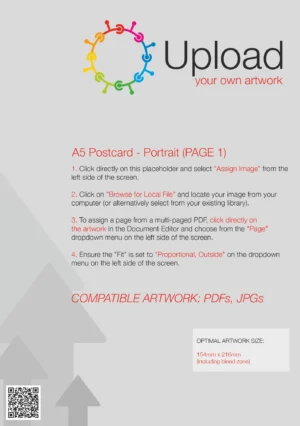UPLOAD YOUR OWN - A5 2pp Portrait Postcard